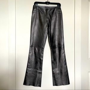 CACHE Lamb Leather Pewter Grey/Silver Bootcut Pant, 4